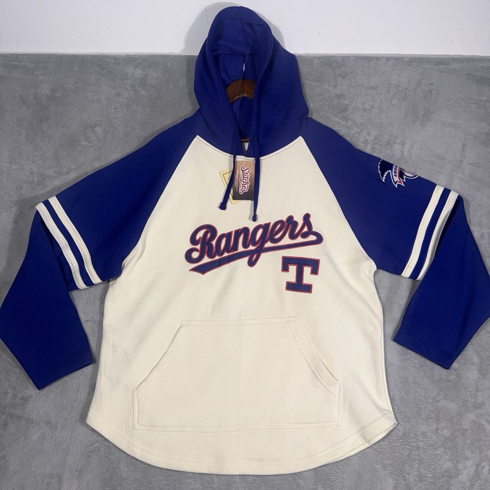 Texas Rangers MLB Pullover Hoodie Blue/White Licensed Genuine XL NWT